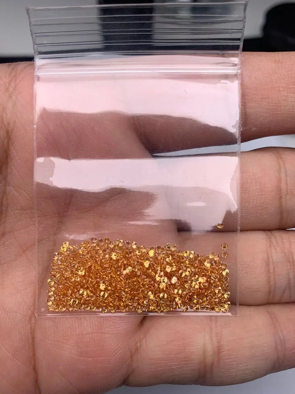 Natural Orange Sapphire Round Loose Gemstones 0.8-2.0mm