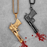 Desert Eagle Gun Mens Necklace Pendant Hip Hop Stainless Steel Gift