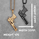 Desert Eagle Gun Mens Necklace Pendant Hip Hop Stainless Steel Gift
