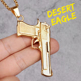 Desert Eagle Gun Mens Necklace Pendant Hip Hop Stainless Steel Gift