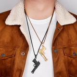 Desert Eagle Gun Mens Necklace Pendant Hip Hop Stainless Steel Gift