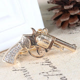 Crystal Rhinestone Pistol Gun Handgun Charm Key Ring