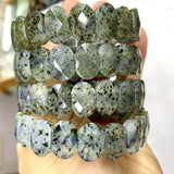 Pitaya Quartzite Jade Stone Beads Bracelet Natural Gemstone Bangle