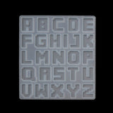 Pixel Letters Resin Casting Mold Alphabet Keychain Pendant UV Silicone Jewelry