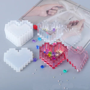 Pixel Love Storage Box UV Resin Mold Jewelry Accessories Jewelry Tools