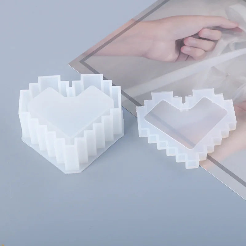 Pixel Love Storage Box UV Resin Mold Jewelry Accessories Jewelry Tools