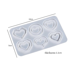 Pixel Heart Shape Quicksand Silicone Mold Jewelry Making DIY Ornaments