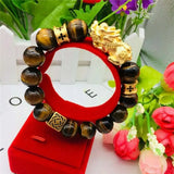 Vietnam Sand Jewelry Brass Plated Tiger Eye Stone Pixiu Bracelet