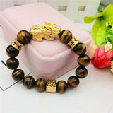 Vietnam Sand Jewelry Brass Plated Tiger Eye Stone Pixiu Bracelet