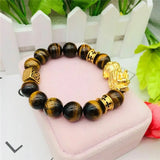 Vietnam Sand Jewelry Brass Plated Tiger Eye Stone Pixiu Bracelet