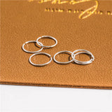Plain Hoop Nose Ring Solid 925 Sterling Silver 8mm Earring Thin Body Piercing