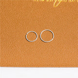 Plain Hoop Nose Ring Solid 925 Sterling Silver 8mm Earring Thin Body Piercing