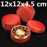 Chinese Silk Fabric Bracelet Jewelry Men Craft Storage Box 11x11x4.5 cm