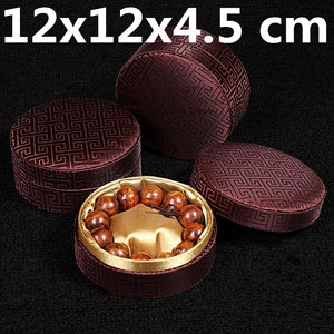 Chinese Silk Fabric Bracelet Jewelry Men Craft Storage Box 11x11x4.5 cm