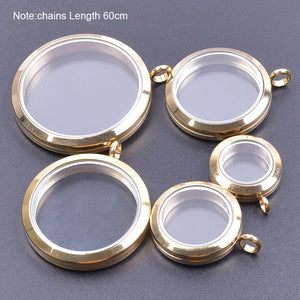 Stainless Steel Reliquary Necklace with Glass Locket