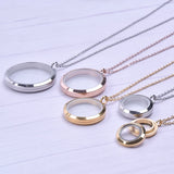 Stainless Steel Reliquary Necklace with Glass Locket
