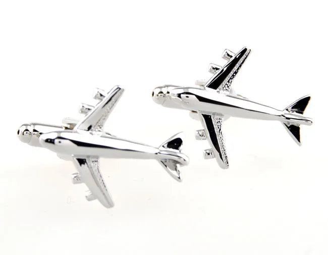 Plane Cufflink Cuff Link - 2 Pairs Set