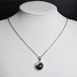 Galaxy Necklace Glass Snap Button Pendant Solar System Moon Earth Necklace