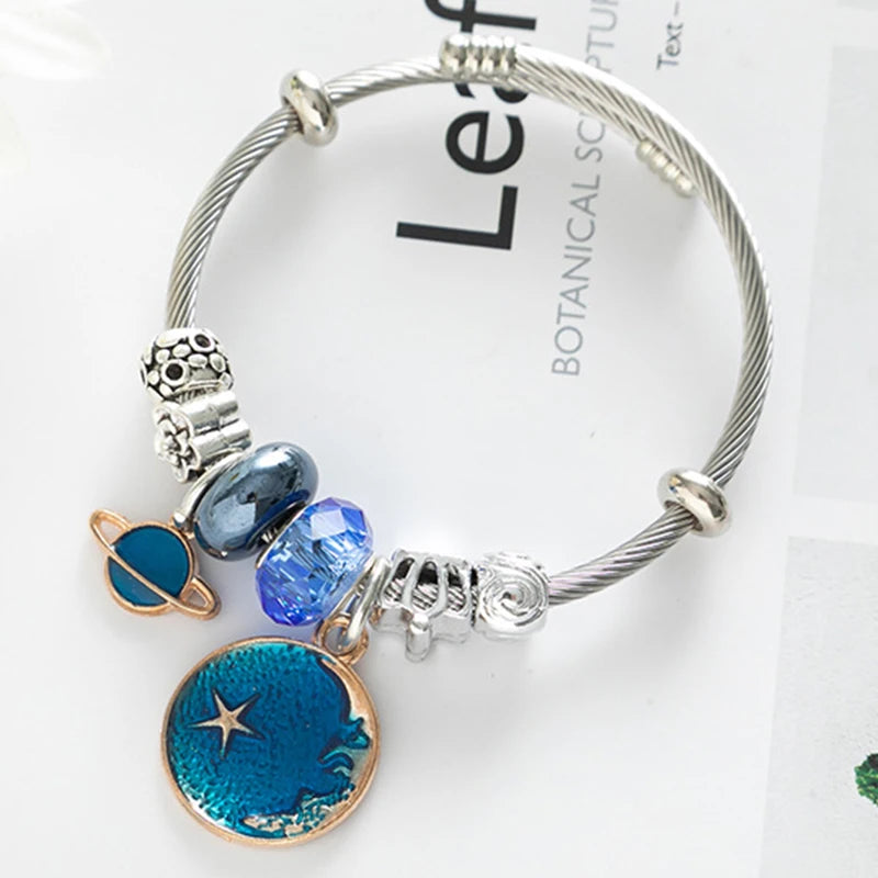Planet Stainless Steel Bracelet For Women Green