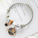 Planet Stars Stainless Steel Bracelet Making Kit with Beads Cat Crown Girl