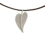 Silver Plant Leaf Pendant Necklace for Women