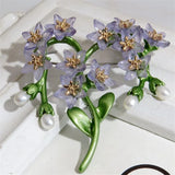 Plant Leaves Pearls Brooch Corsage Women's Gift Accessory
