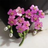 Plant Leaves Pearls Brooch Corsage Women's Gift Accessory