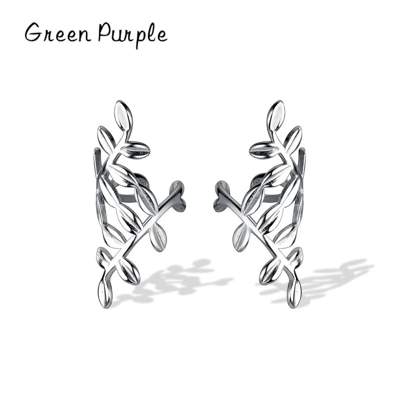 925 Sterling Silver Classic Leaves Ear Cuff