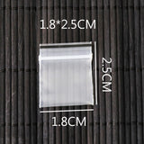 100pcs 1.8x2.5cm Clear Plastic PE Zip Lock Gift Bags