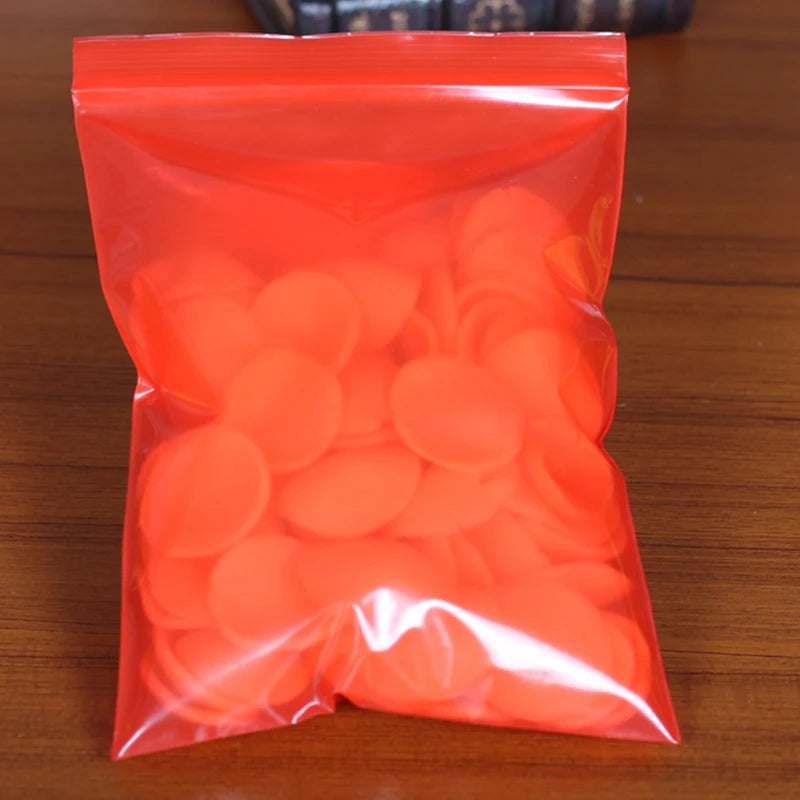100pcs 5x7cm Red PE Zip Lock Jewelry Gift Bags