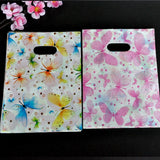 100pcs Butterfly Pattern Plastic Jewelry Shopping Pouches Bags