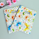 100pcs Butterfly Pattern Plastic Jewelry Shopping Pouches Bags