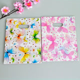 100pcs Butterfly Pattern Plastic Jewelry Shopping Pouches Bags