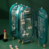 Large Jewelry Box Organizer Storage Case Necklace Earrings Ring Mirror Display
