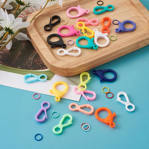 Plastic Lobster Claw Clasps Iron Jump Rings Mixed Clasps 105pcs