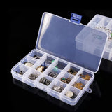 2 Pack Clear Plastic Organizer Box for Jewelry Earrings Crafts (15 Grids)