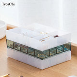 Transparent Jewelry Box - Lattice Earrings Organizer