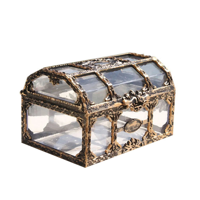 Plastic Pirate Treasure Box Gem Jewelry Storage Organizer Chest