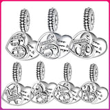 925 Silver Lucky Number Charm Pendant for Bracelets