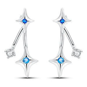 925 Silver Heart Shape Stud Earrings Enamel Ear Pins