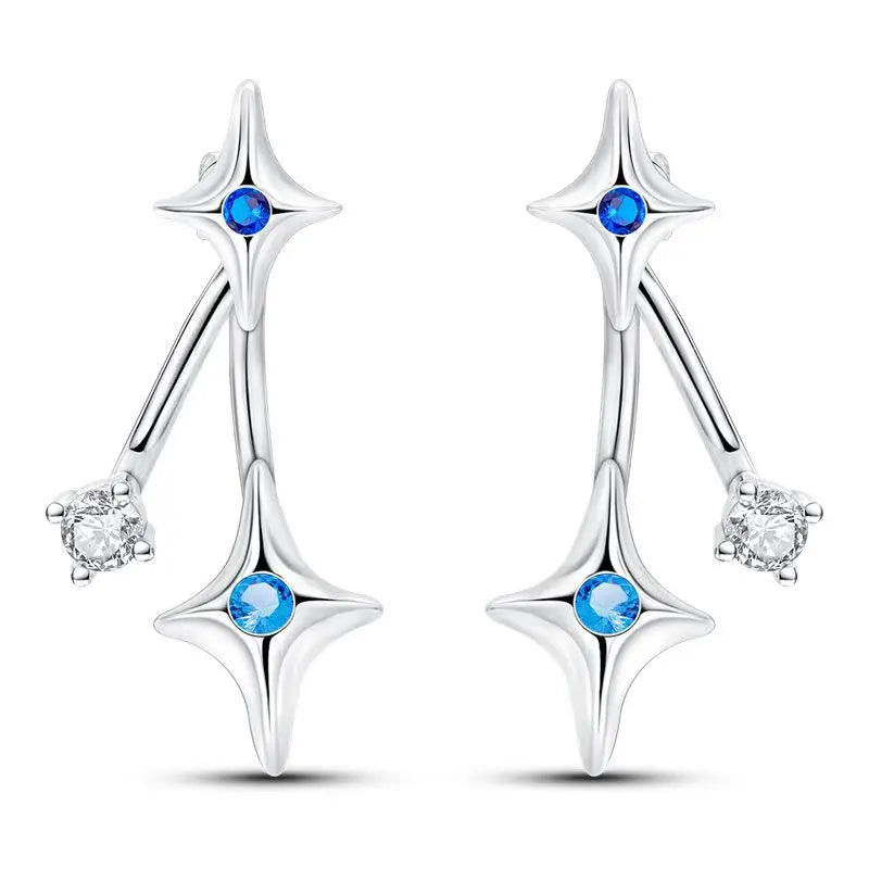 925 Silver Heart Shape Stud Earrings Enamel Ear Pins