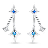 925 Silver Heart Shape Stud Earrings Enamel Ear Pins