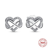 925 Silver Heart Shape Stud Earrings Enamel Ear Pins