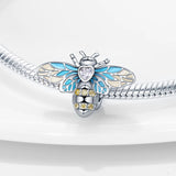 925 Silver Flower Butterfly Charms Gulf Beads Fit 3mm Bracelet For Women