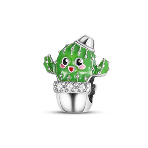 925 Sterling Silver Cactus Charm for 3mm Bracelet&Bangle Making