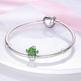 925 Sterling Silver Cactus Charm for 3mm Bracelet&Bangle Making