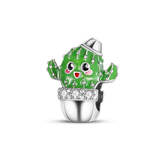 925 Sterling Silver Cactus Charm for 3mm Bracelet&Bangle Making