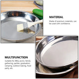 Stainless Steel Baking Tray Round Camping Serving Dish