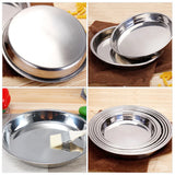 Stainless Steel Baking Tray Round Camping Serving Dish