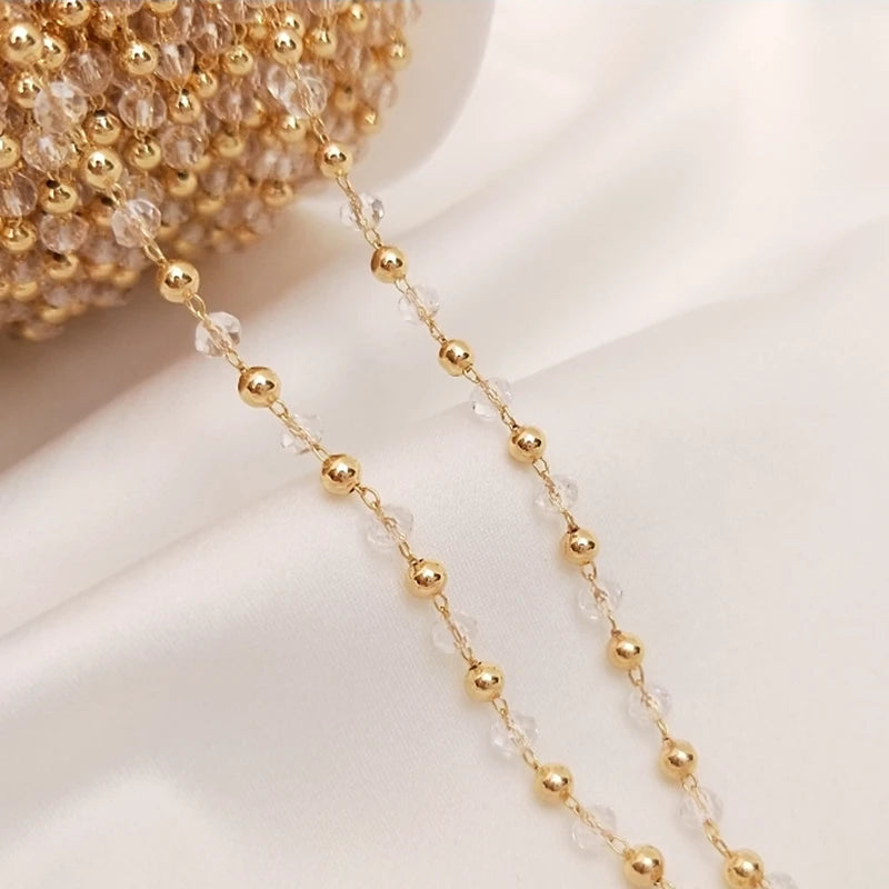 14K True Filled Crystal Beads Necklace Chains DIY Jewelry Making